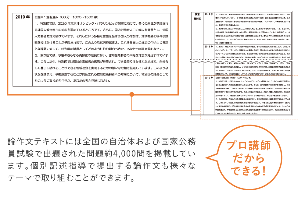 個別指導 書けるようになるまで 個別指導 論作文 専門記述対策 公務員 国家一般職 地方上級 市役所 資格の大原 社会人講座